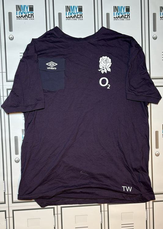 Tom Willis - England Rugby Umbro Presentation T-Shirt Initialled TW [Purple]