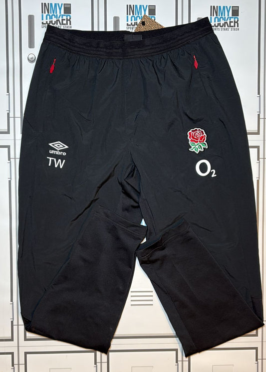 Tom Willis - England Rugby Umbro Presentation Trousers Initialled TW [Black]