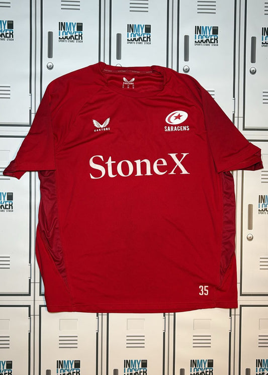 Tom Willis - Saracens Castore Gym T-Shirt Numbered 35 [Red]