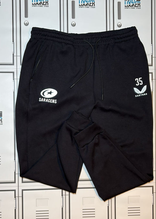 Tom Willis - Saracens Castore Jogging Bottoms Numbered 35 [Black]
