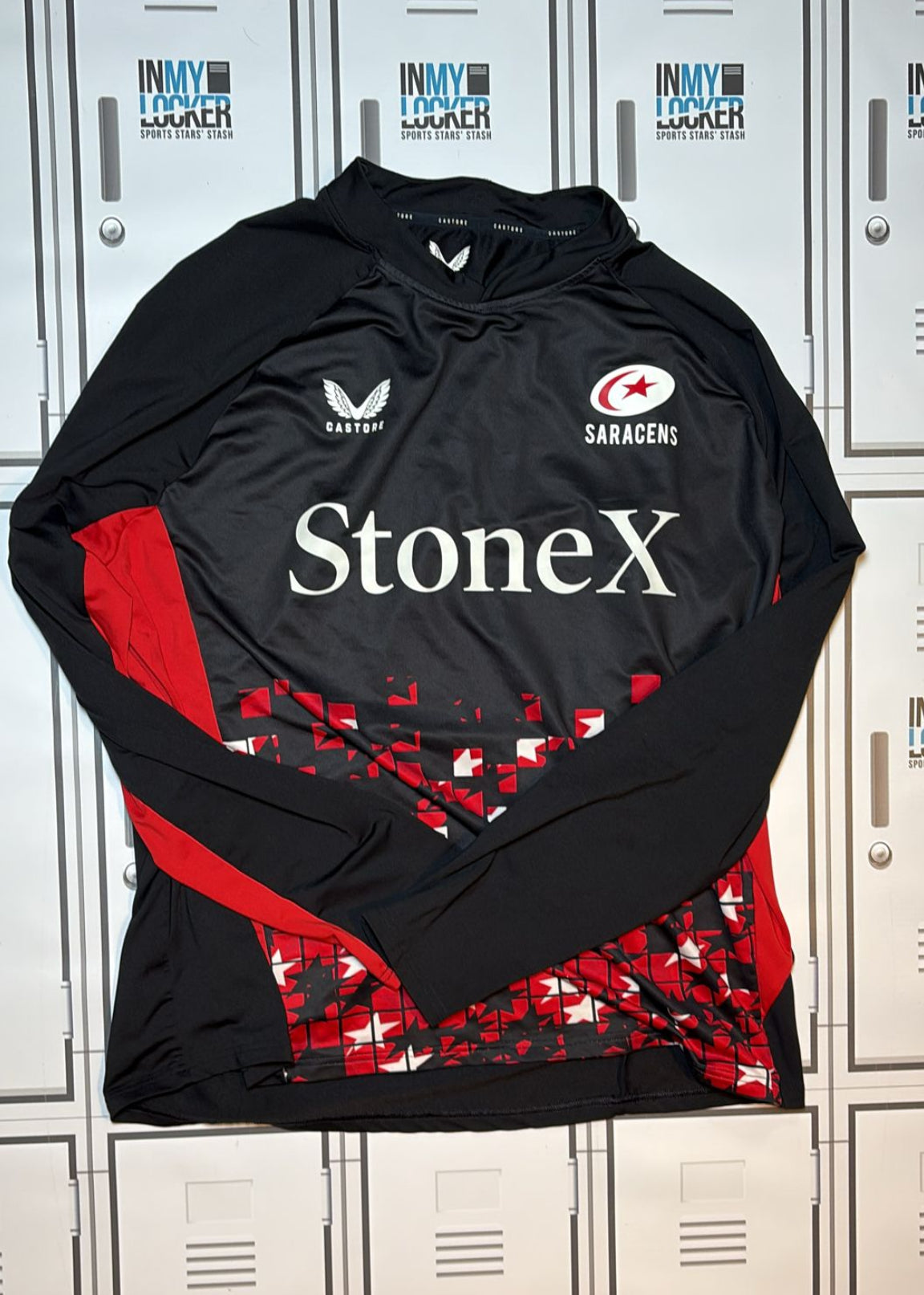Tom Willis - Saracens Castore Long Sleeve Training Top [Black and Red]