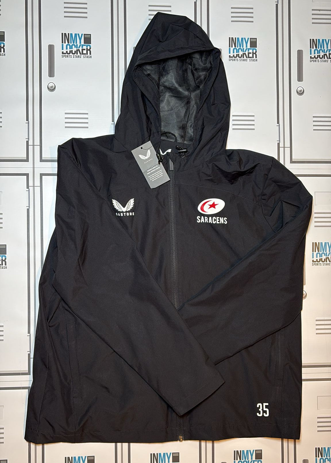 Tom Willis - Saracens Castore Rain Jacket Numbered 35 [Black]
