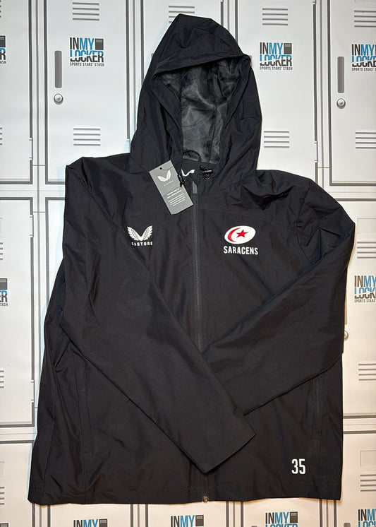 Tom Willis - Saracens Castore Rain Jacket Numbered 35 [Black]