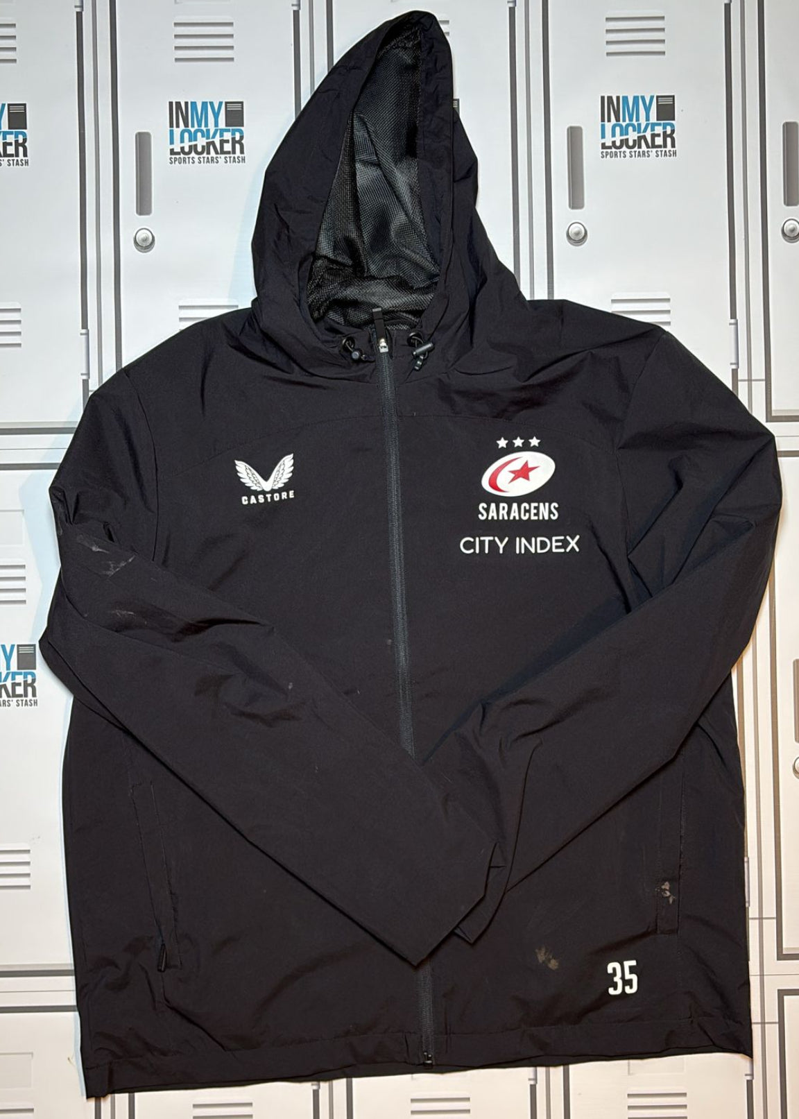 Tom Willis - Saracens Castore Rain Jacket Numbered 35 [Black]