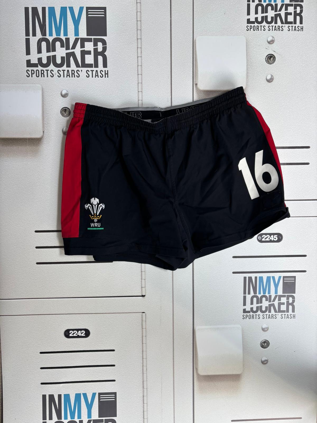 Wales Rugby - Squad Numbered Training Shorts [Black]