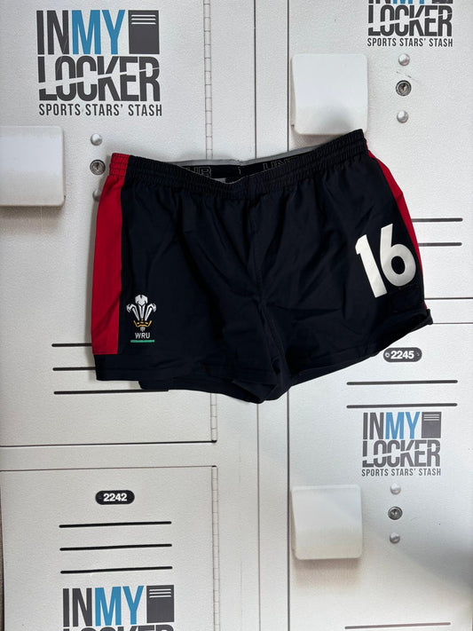 Wales Rugby - Squad Numbered Training Shorts [Black]