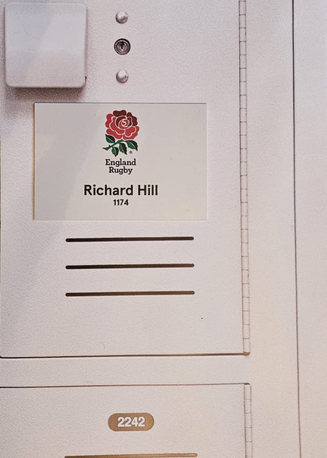 Richard Hill - England Rugby Changing Room Name Plate [White]