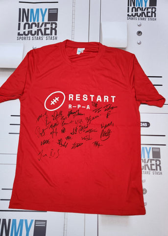 Sale Sharks - Squad Signed Restart T-Shirt [Red]