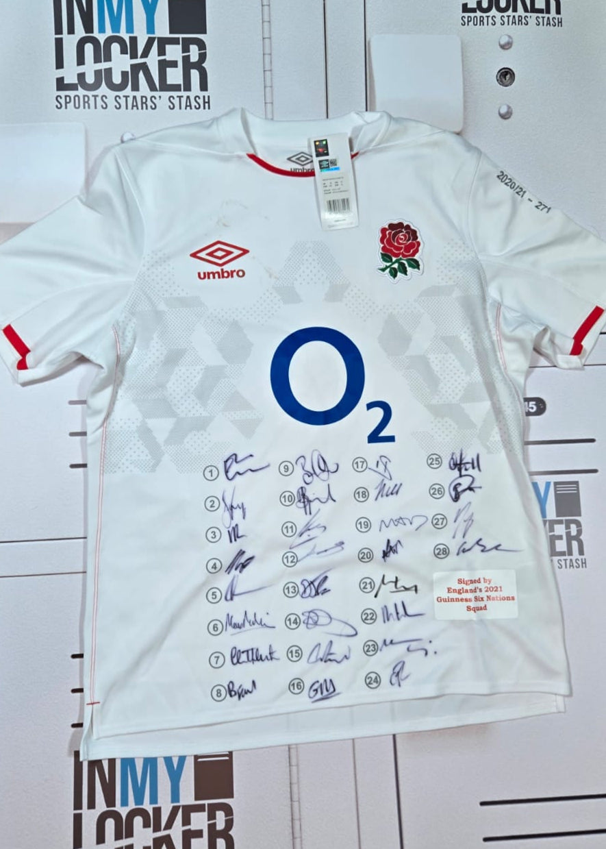 England Rugby - Squad Signed 6 Nations Shirt 2021 [White]