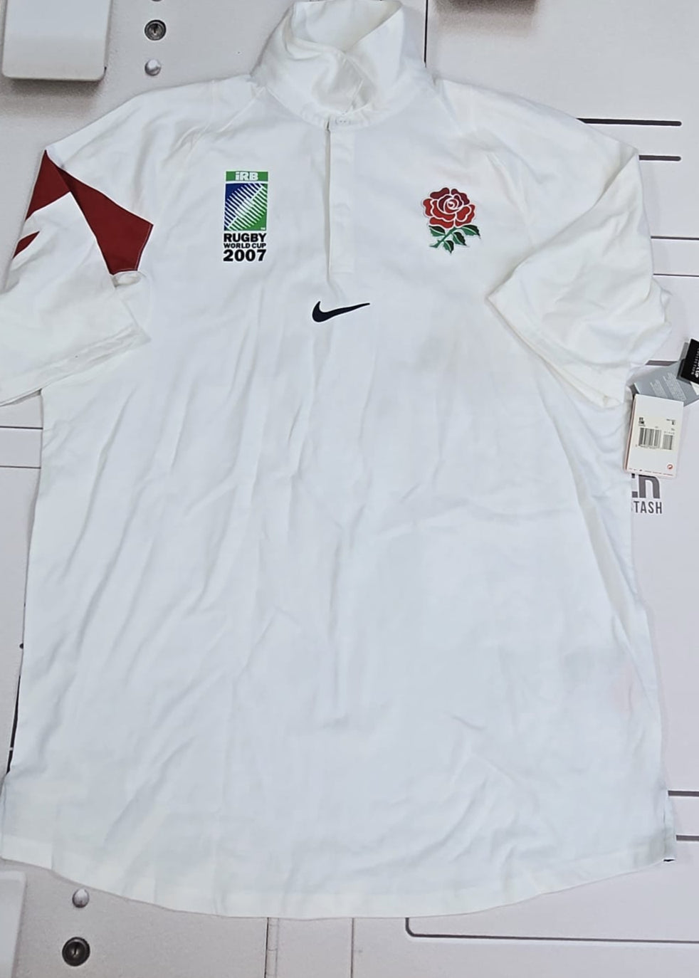 England Rugby - RWC 2007 Supporters Polo T-Shirt [White and Red]