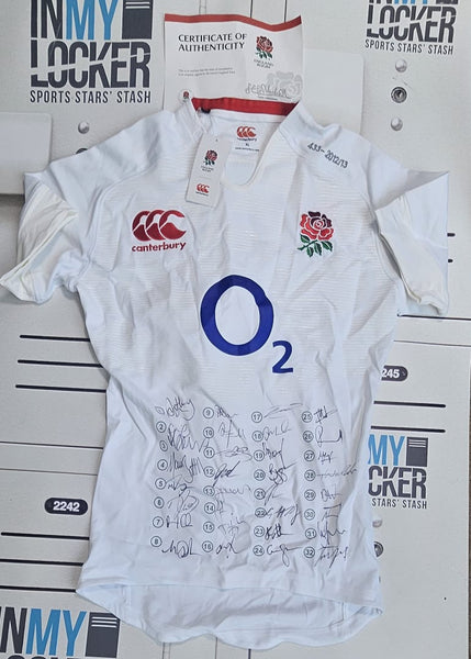 England Rugby 2012 / 13 Season Squad Signed Shirt