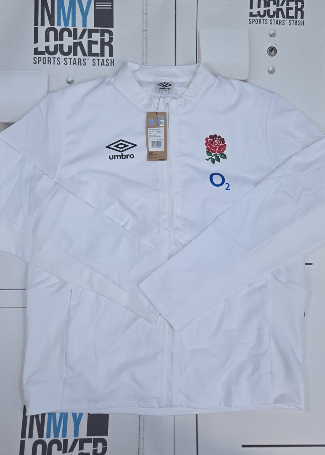 England Rugby Anthem Jacket [White with Red Rose]
