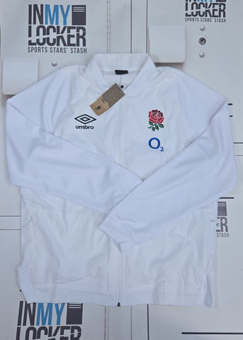 England Rugby Anthem Jacket Fluted Collar [White with Red Rose]