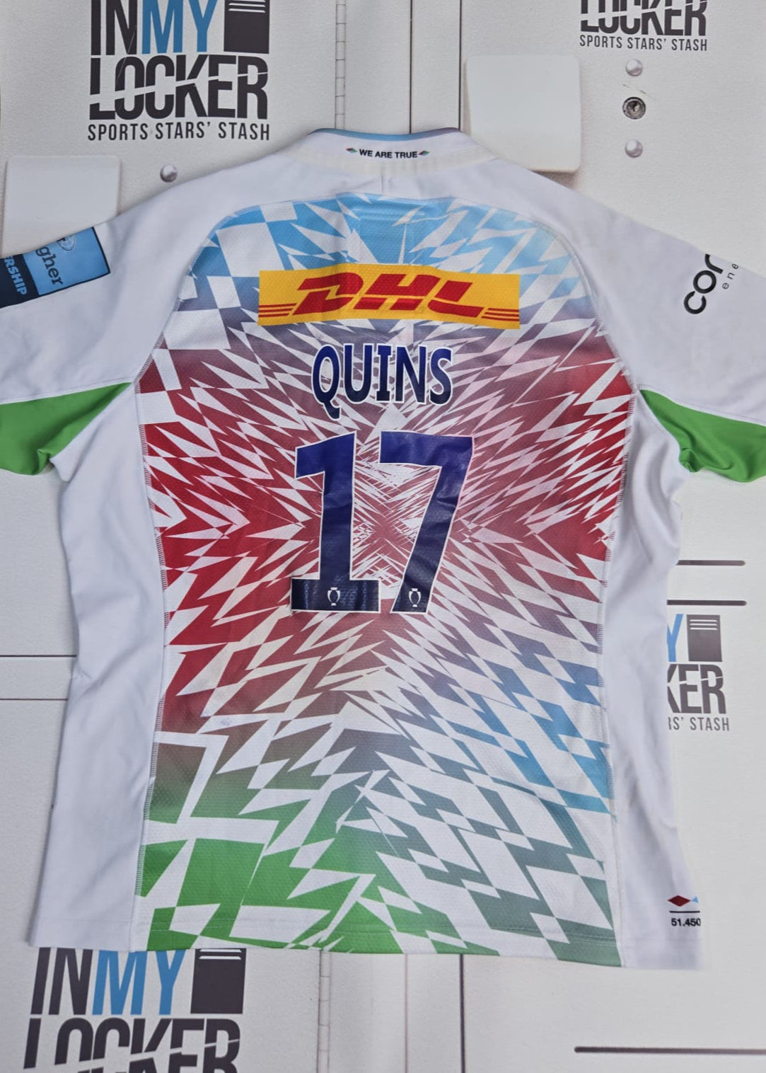 Jordan Els - Harlequins Castore Playing Shirt [White, Red, Blue]