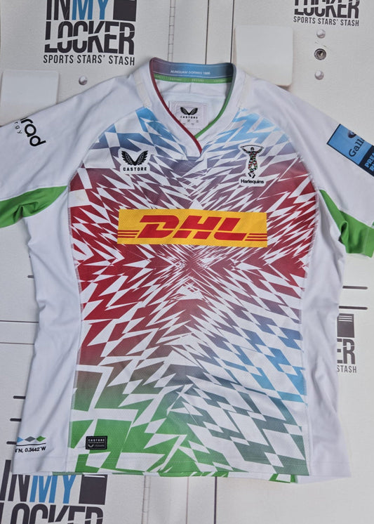 Jordan Els - Harlequins Castore Playing Shirt [White, Red, Blue]