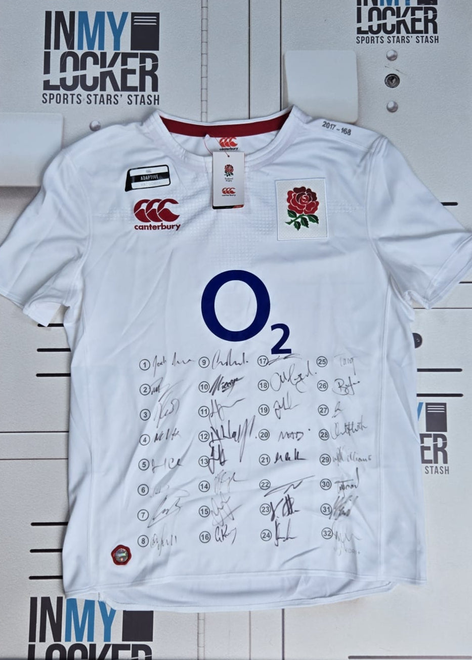 England Rugby - 2017 Squad Signed Shirt (168) [White]