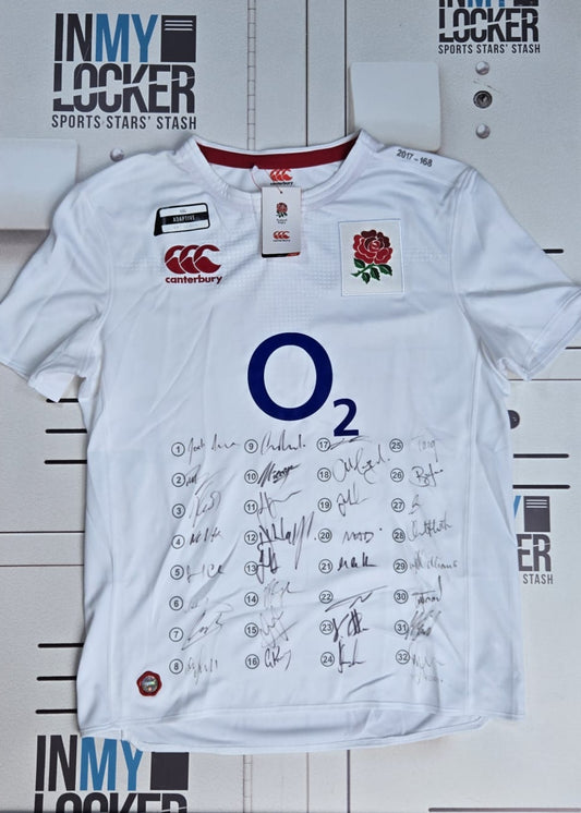 England Rugby - 2017 Squad Signed Shirt (168) [White]