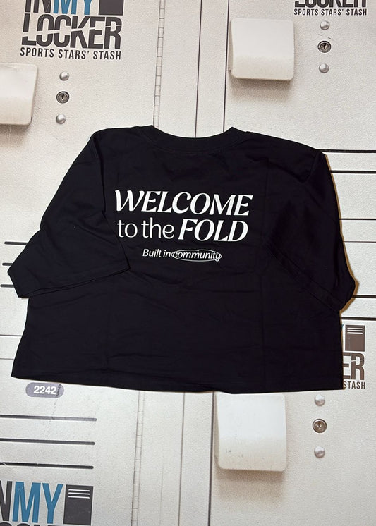 England Rugby Womens FOLD Crop T-Shirt [Black]