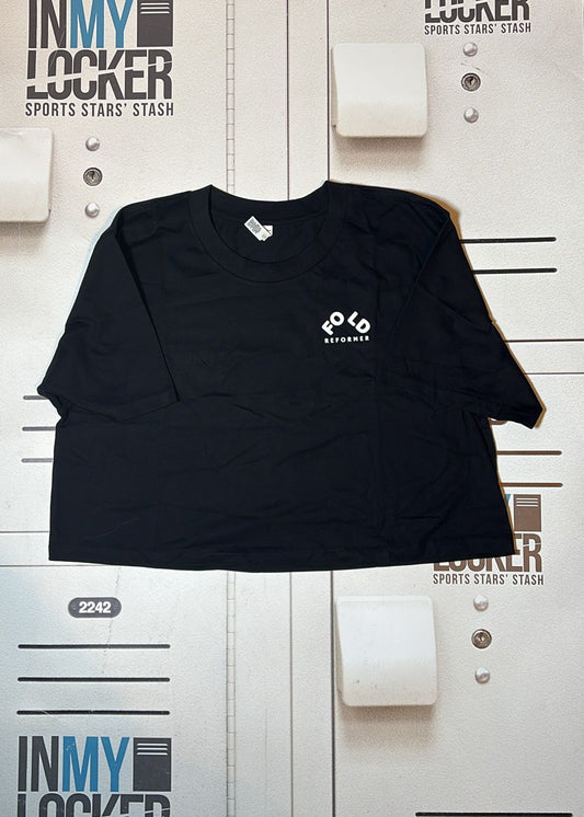 England Rugby Womens FOLD Crop T-Shirt [Black]