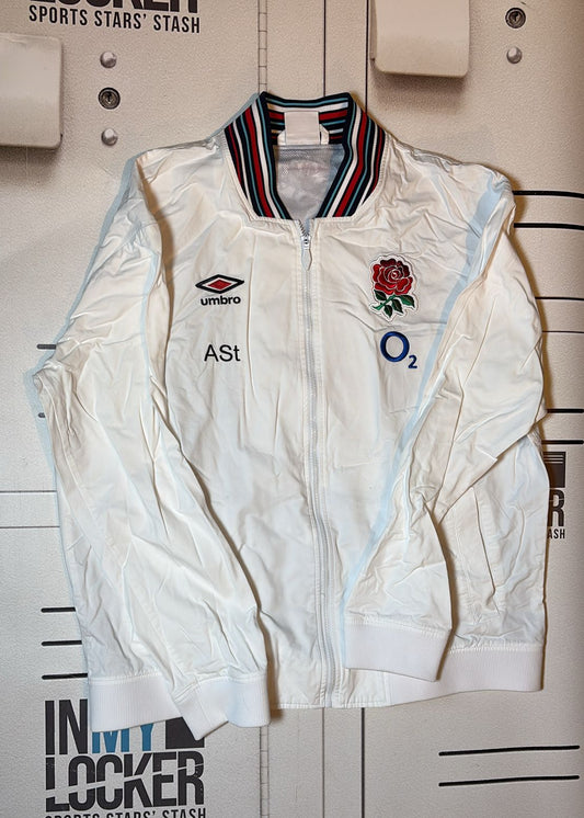 England Rugby 2024/25 Presentation Jacket Initialled ASt [White with Red Rose]