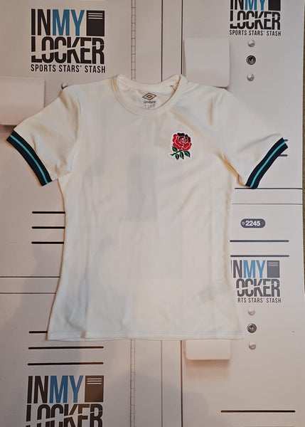 Women’s England Rugby Presentation T-Shirt [White with Blue]