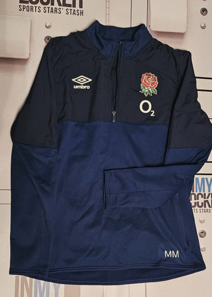 Max Malins - England Rugby Fleece Lined Quarter Zip Top [Blue]