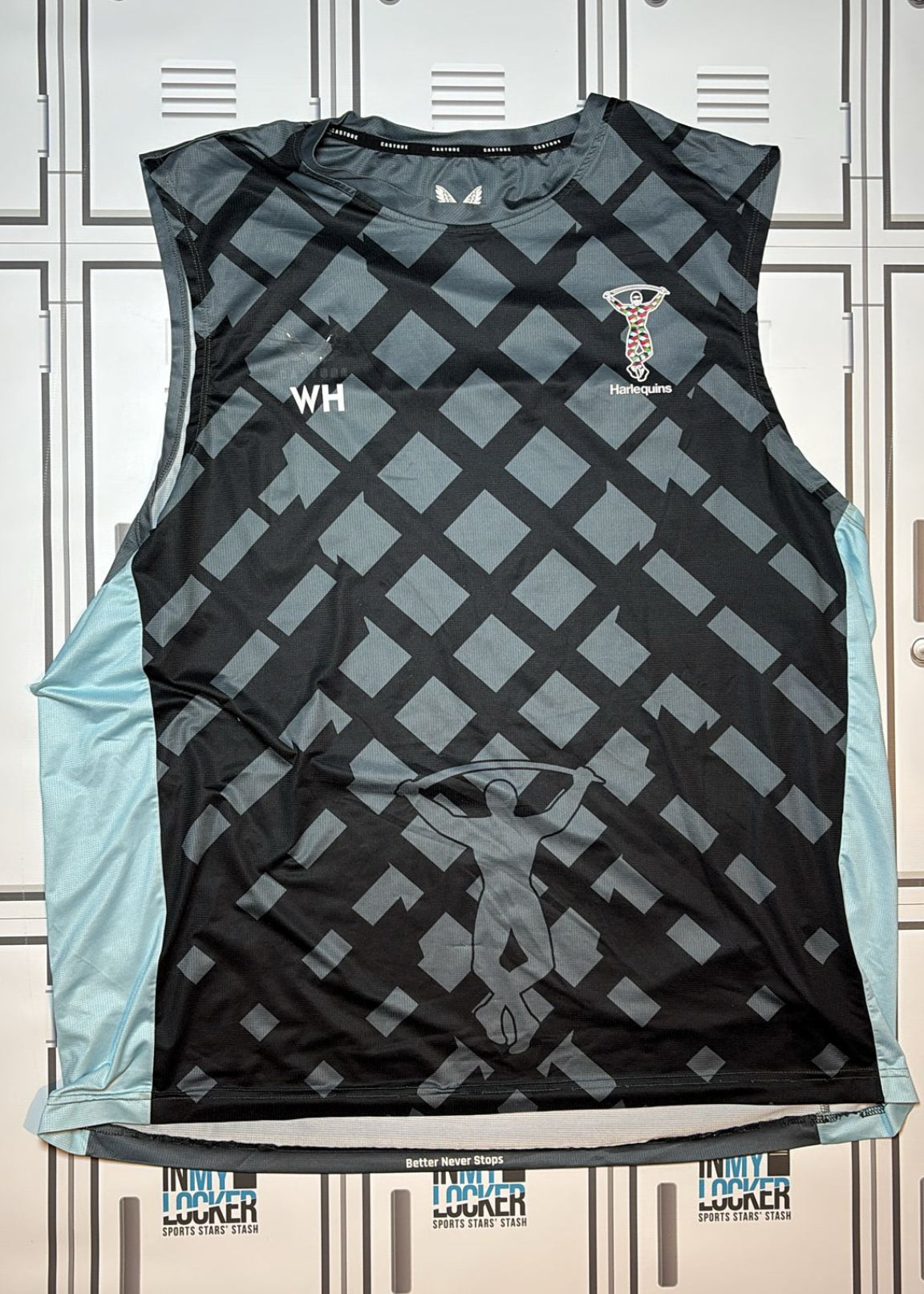 Will Hobson - Harlequins Castore Gym Vest Initialled WH [Grey and Black]