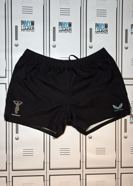 Will Hobson - Harlequins Castore Rugby Training Shorts Initialled WH [Black]