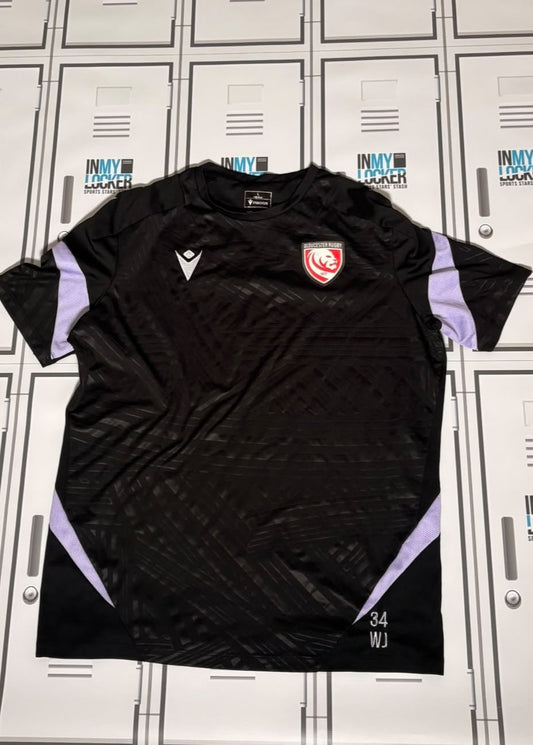 Will Joseph - Gloucester Rugby Macron Gym T-Shirt Initialled WJ and Numbered 34 [Black]