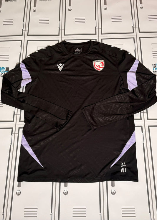 Will Joseph - Gloucester Rugby Macron Long Sleeve Gym Top Initialled WJ and Numbered 34 [Black]