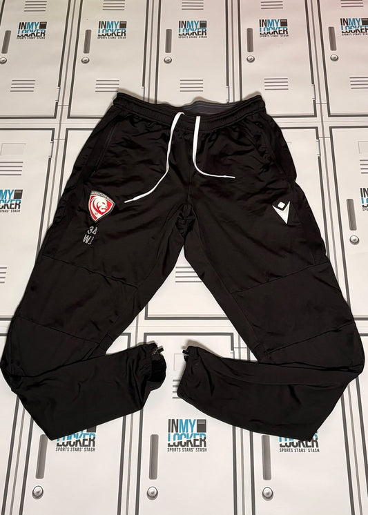 Will Joseph - Gloucester Rugby Macron Training Trousers Initialled WJ and Numbered 34 [Black]