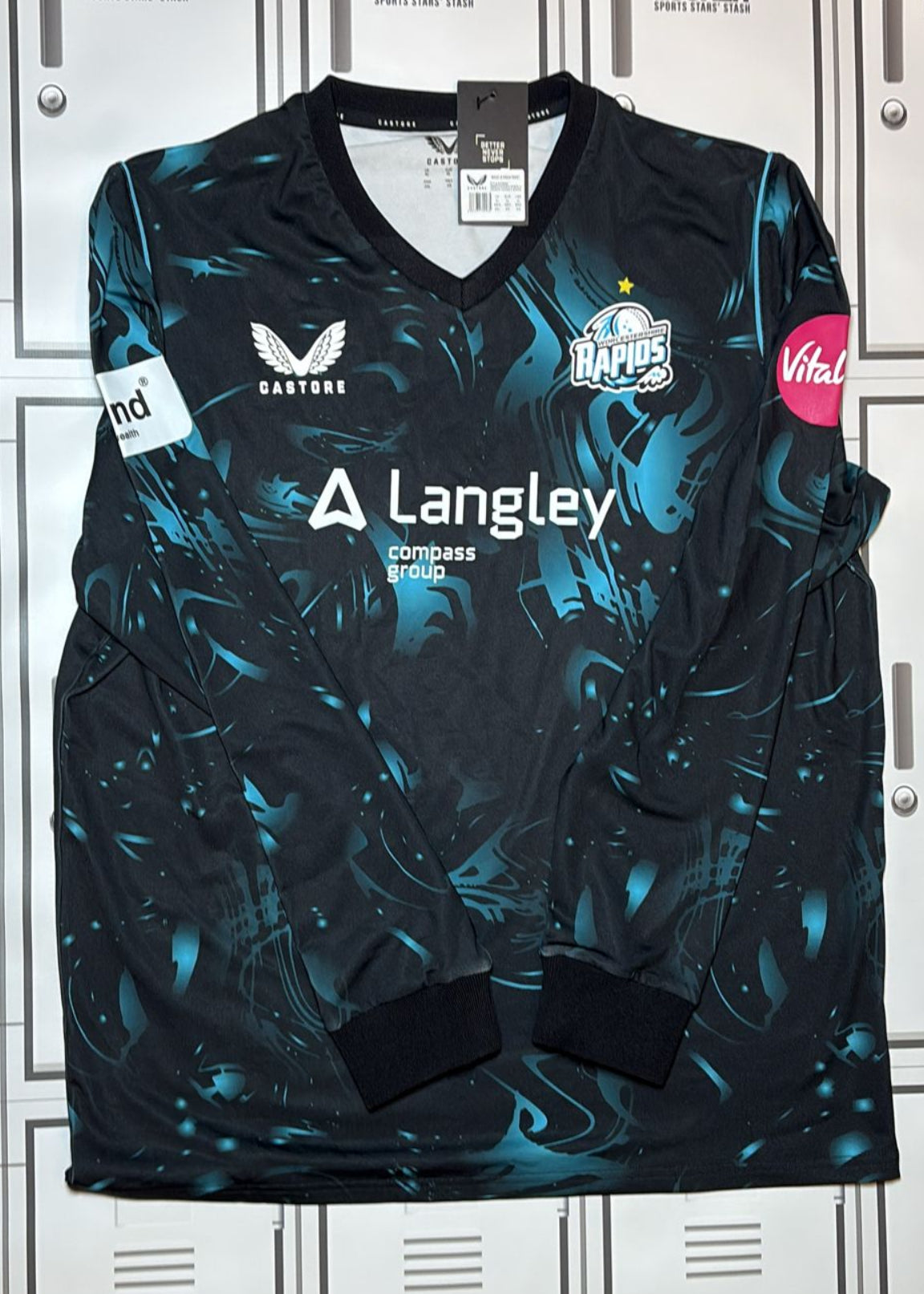 Worcestershire County Cricket Club Worcester Rapids Long Sleeve Sweatshirt [Black and Blue]