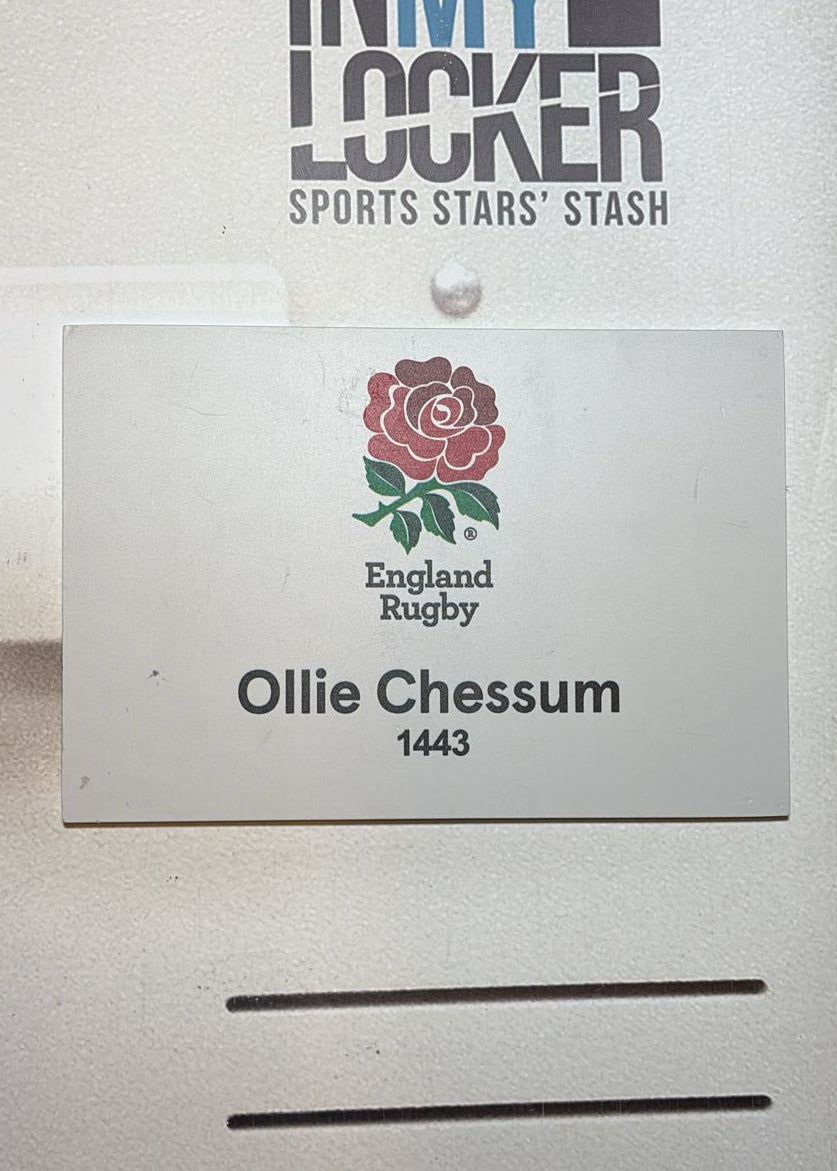 England Rugby - Ollie Chessum Changing Room Name Plate [White]