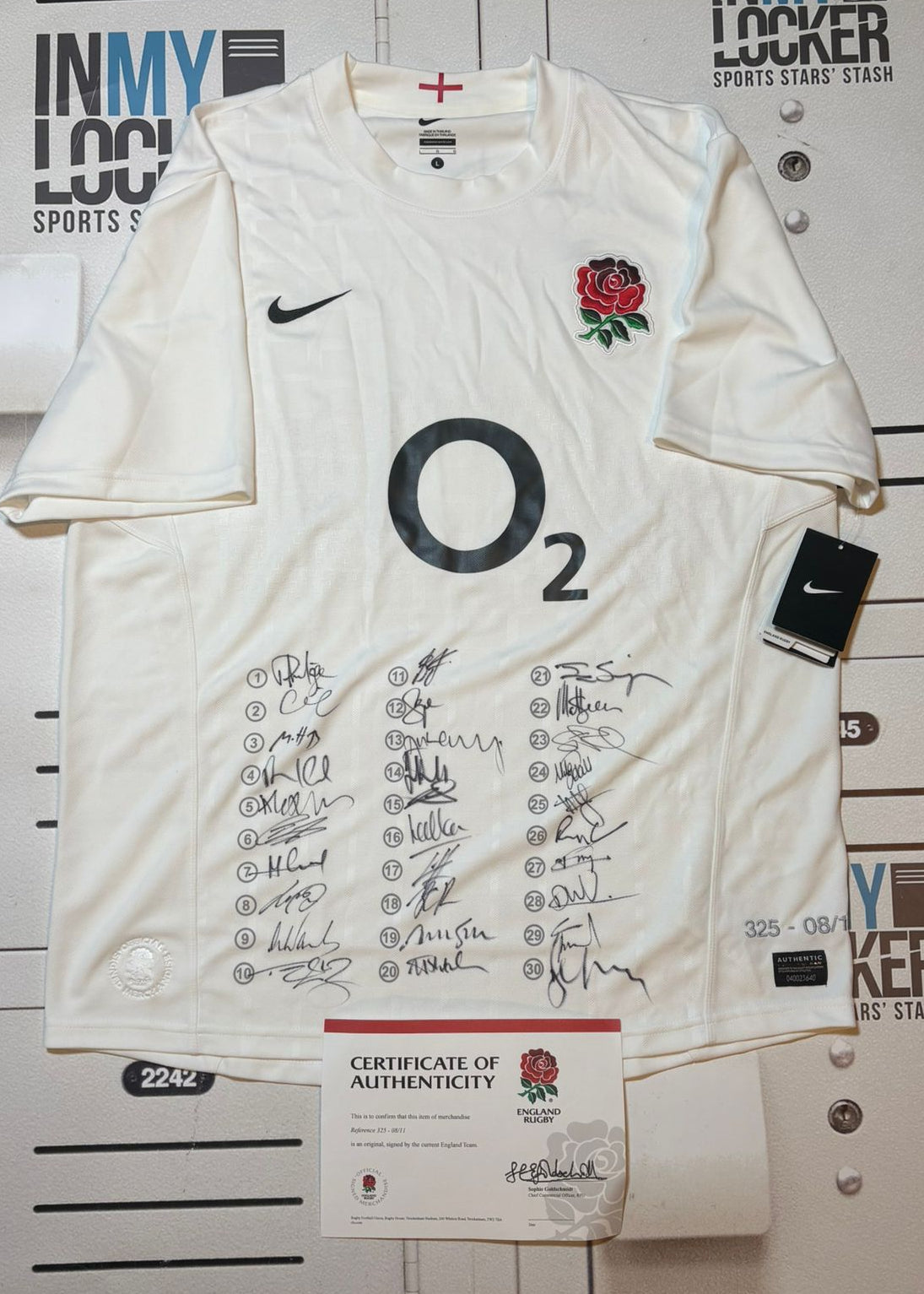 England Rugby - Squad Signed Shirt ref 325 [White]