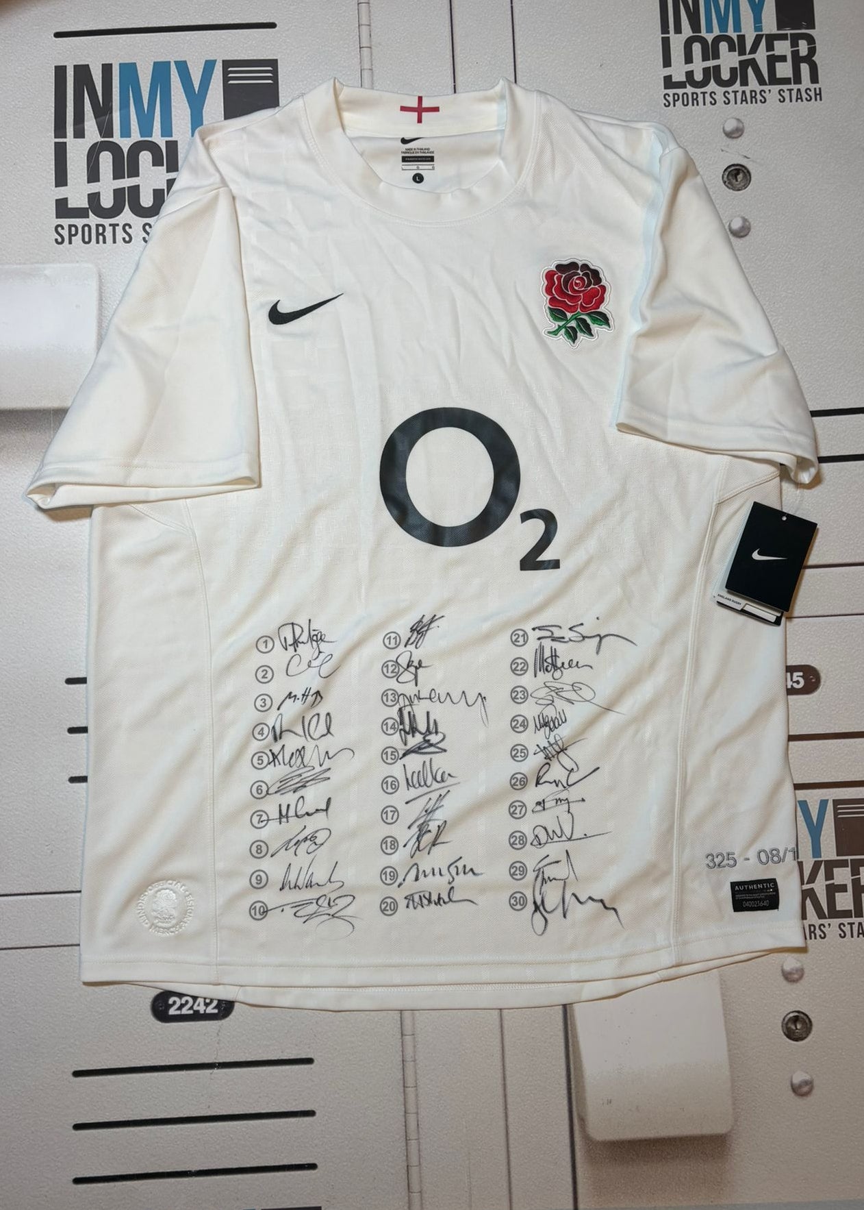 England Rugby - Squad Signed Shirt ref 325 [White]