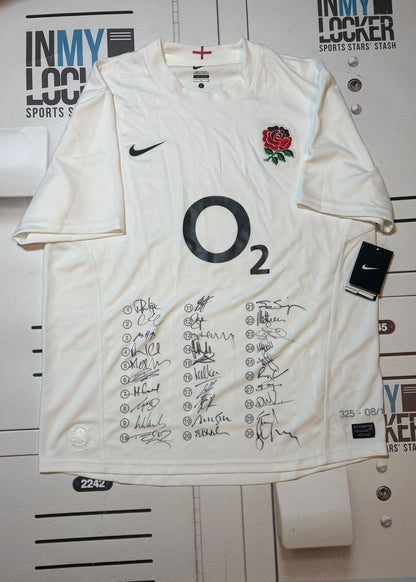 England Rugby - Squad Signed Shirt ref 325 [White]