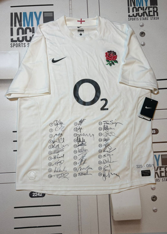 England Rugby - Squad Signed Shirt ref 325 [White]