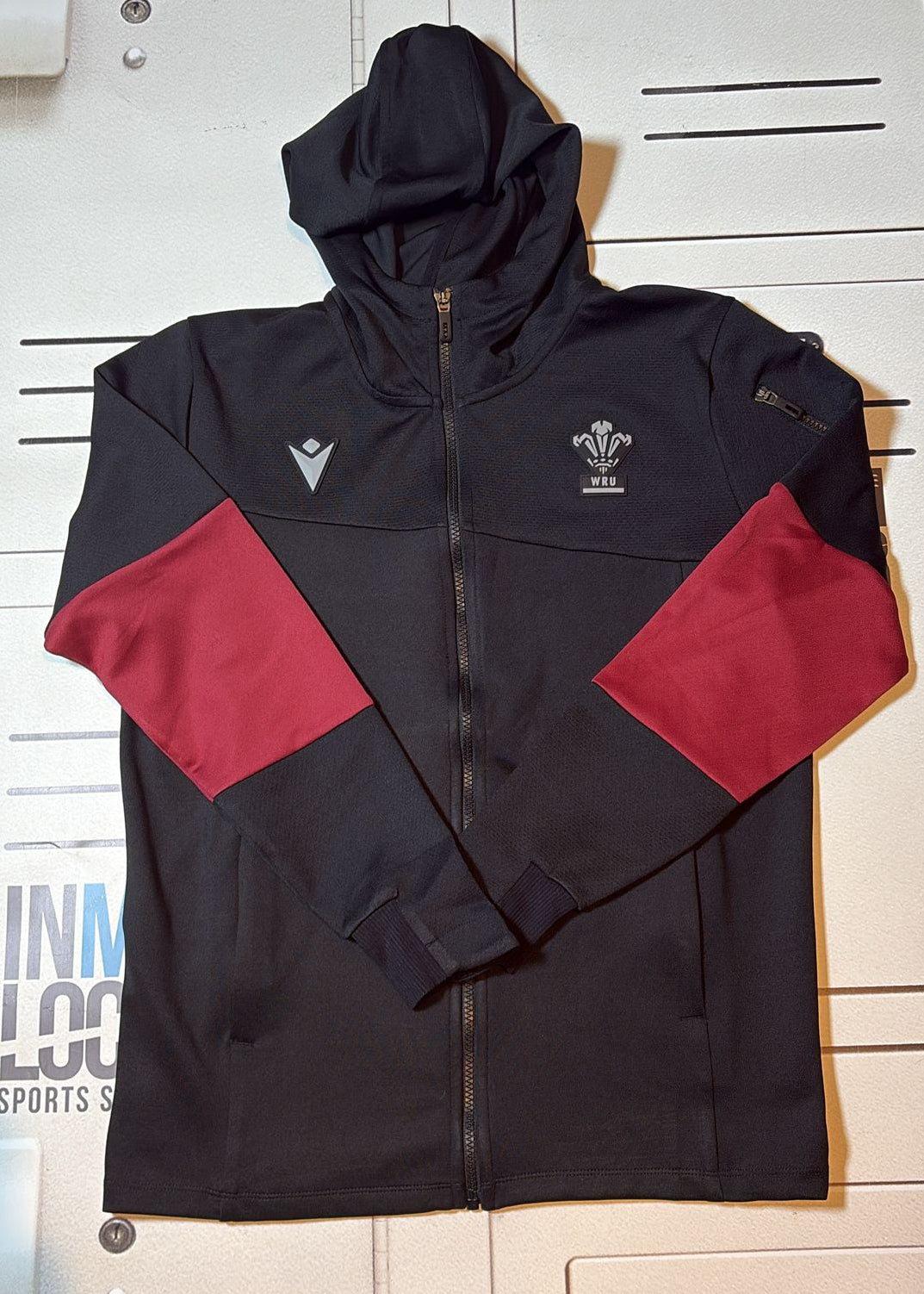 Wales Rugby Full Zip Hooded Top [Black and Red]