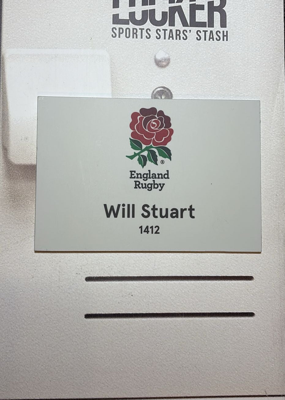 Will Stuart - England Rugby Changing Room Name Plate [White]