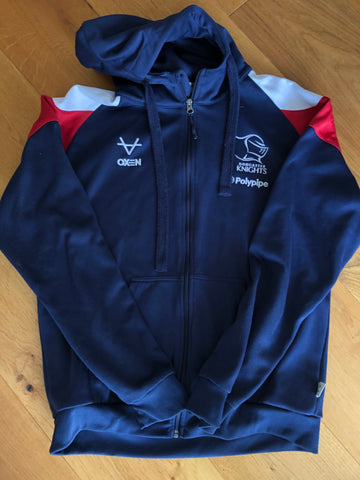 Robin Hislop - Doncaster Knights Full Zip Hoodie [Blue, Red & White]
