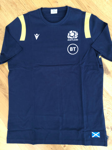 Robin Hislop - Scotland Rugby Travel T-Shirt [Blue & Gold]